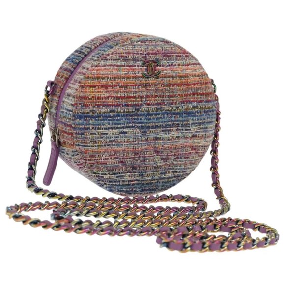 CHANEL Chain Shoulder Bag Tweed Rainbow CC - Picture 1 of 16